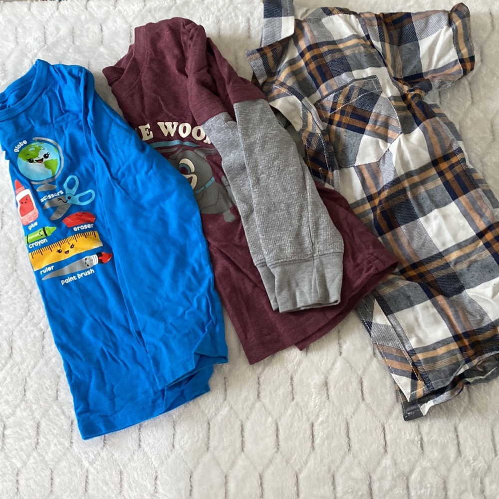 3 pc lot of mix shirts little boy size 5T